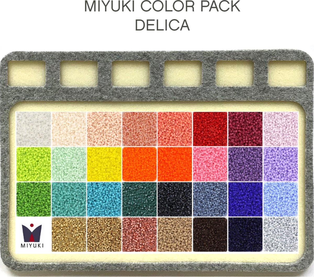 Miyuki delicas 11/0 kralenpakket | 31 kleuren kraaltjes van 2 gram | Met E-book en kralenmatje